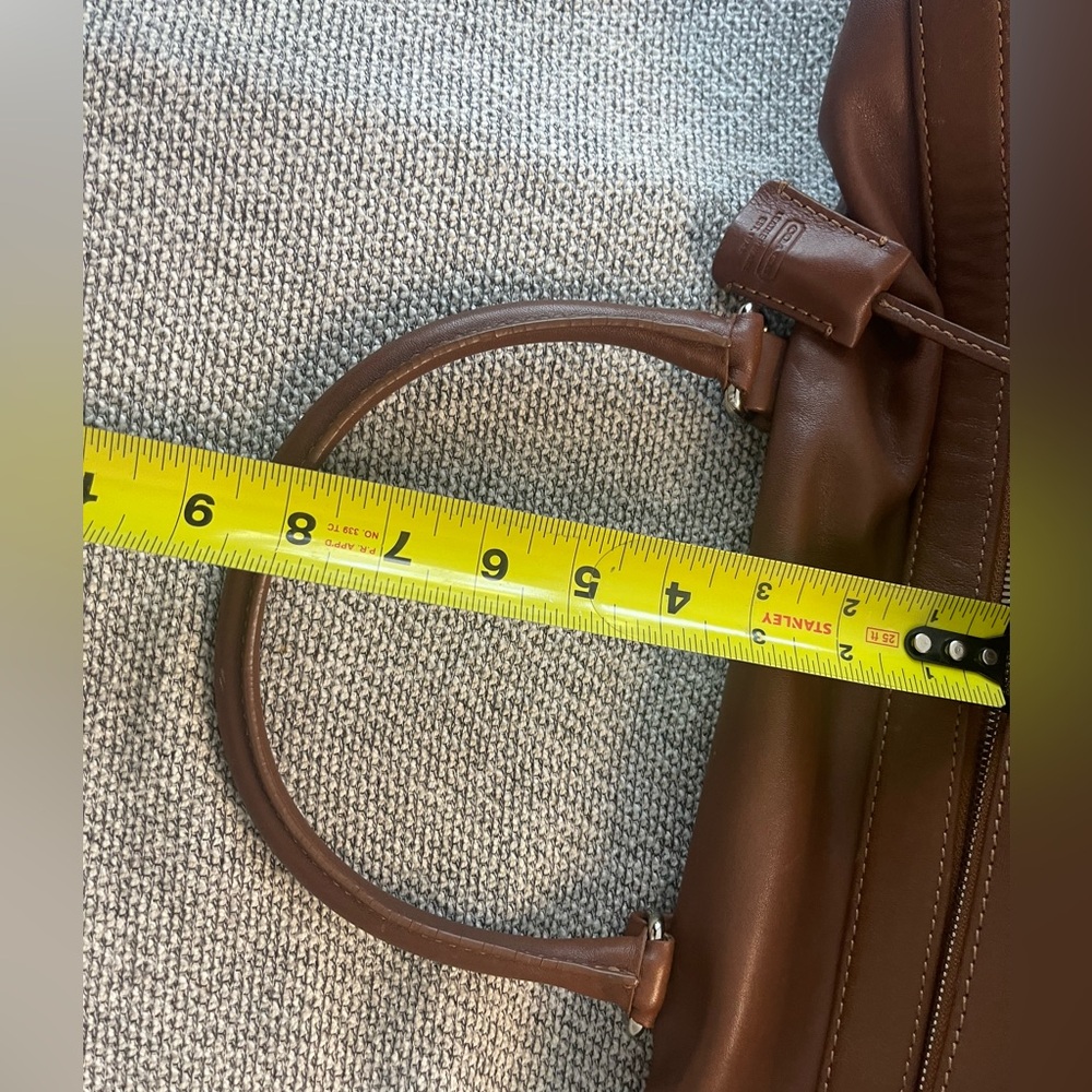Coach Heavy Brown Leather Travel Duffel Bag with Coach Lock and Key - Picture 8 of 16
